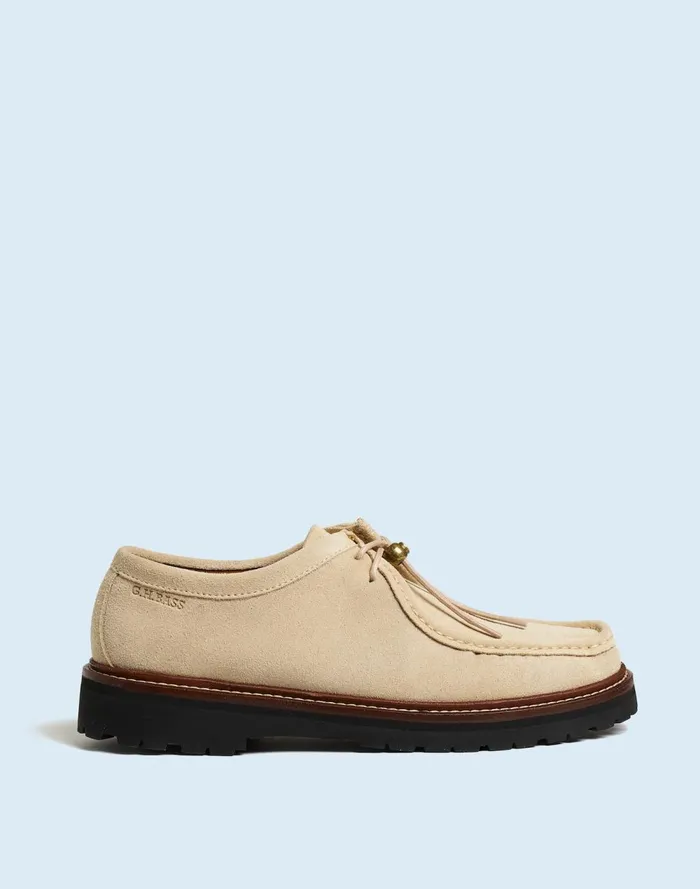 Men Dress Shoes and Loafers Madewell Madewell X GHBASS Wallace Suede Moc Off White