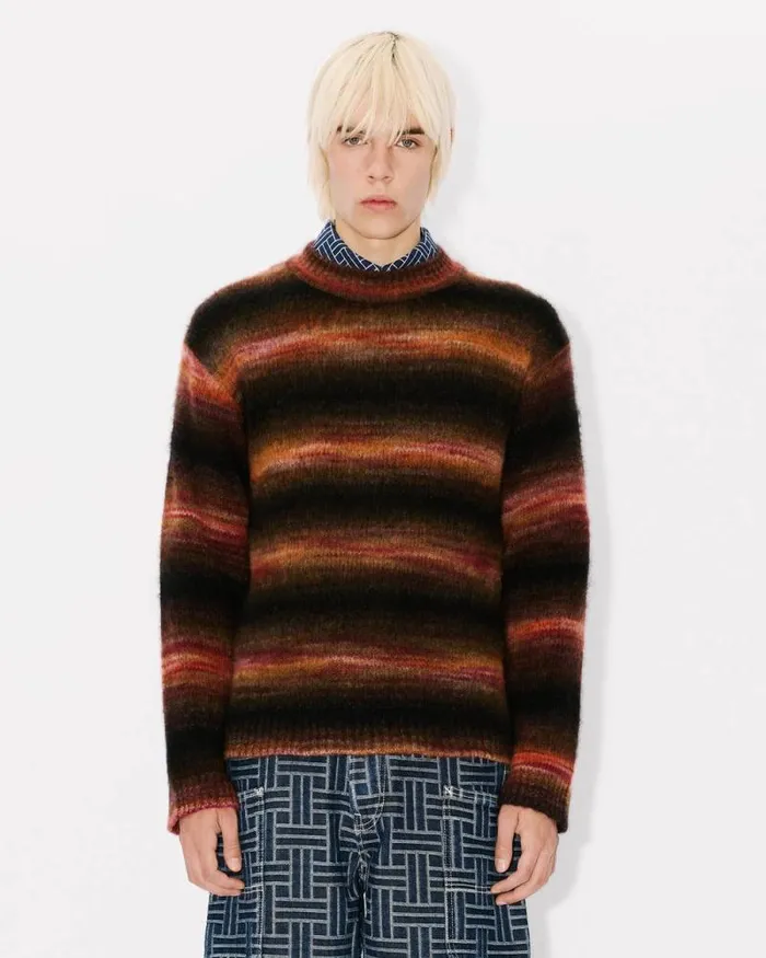 Men Embroidered Stripes Jumper Black Kenzo Sweaters And Cardigans