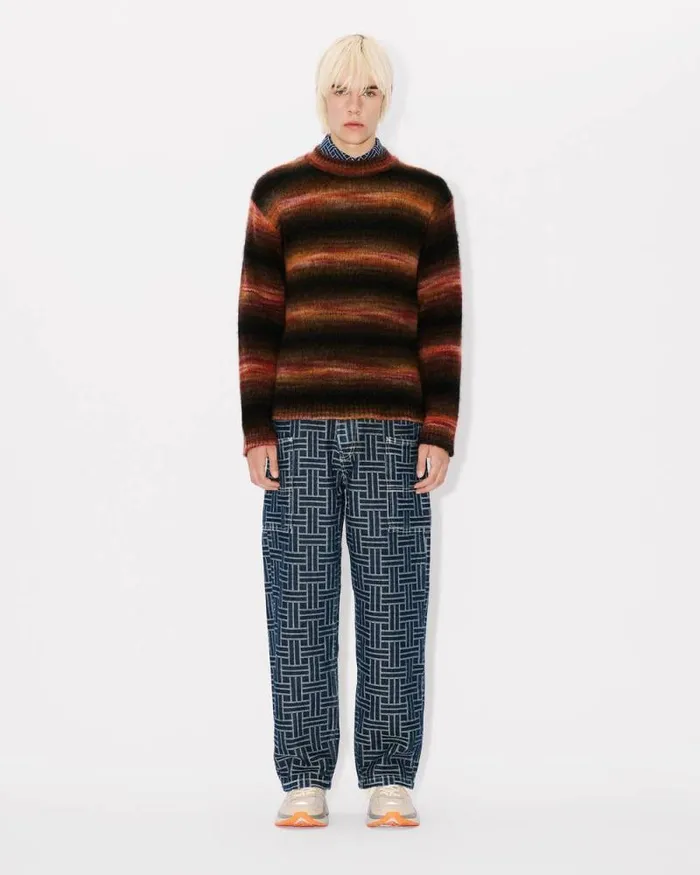 Men Embroidered Stripes Jumper Black Kenzo Sweaters And Cardigans