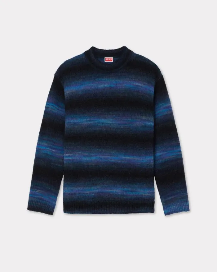 Men Embroidered Stripes Jumper Blue Black Kenzo Sweaters And Cardigans