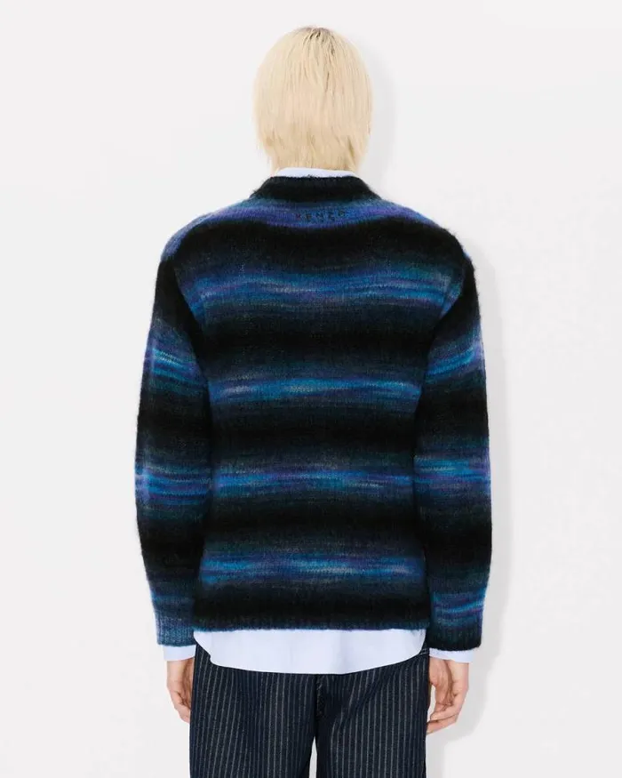 Men Embroidered Stripes Jumper Blue Black Kenzo Sweaters And Cardigans