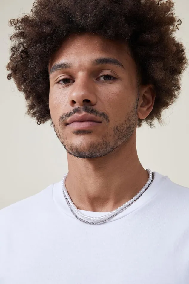 Men Gifting Cotton On Chain Necklace Chainpearlsilver