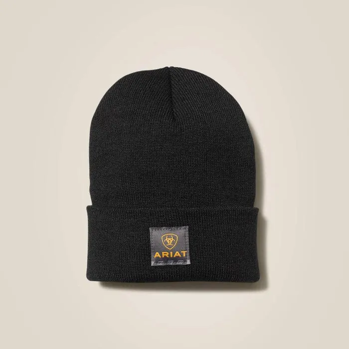 Men Hats and Caps Ariat Rebar Watch Cap Black