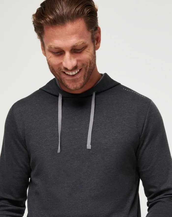 Men Hoodies and Sweatshirts TravisMathew UPGRADED TECH HOODIE Heather Black Men Hoodies and Sweatshirts TravisMathew UPGRADED TECH HOODIE Heather Black