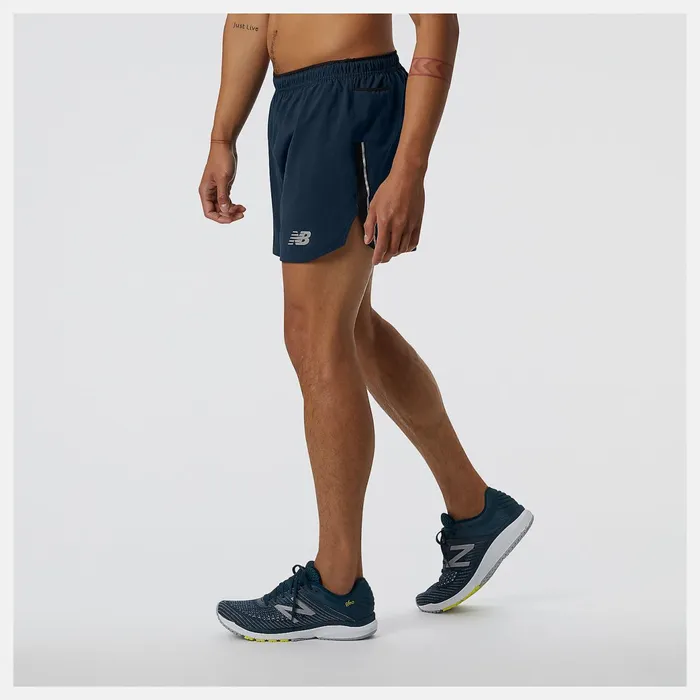 Men Impact Run 5 Inch Short Natural Indigo New Balance Shorts Men Impact Run 5 Inch Short Natural Indigo New Balance Shorts
