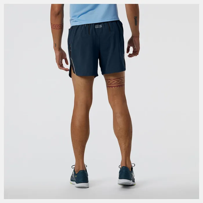 Men Impact Run 5 Inch Short Natural Indigo New Balance Shorts Men Impact Run 5 Inch Short Natural Indigo New Balance Shorts