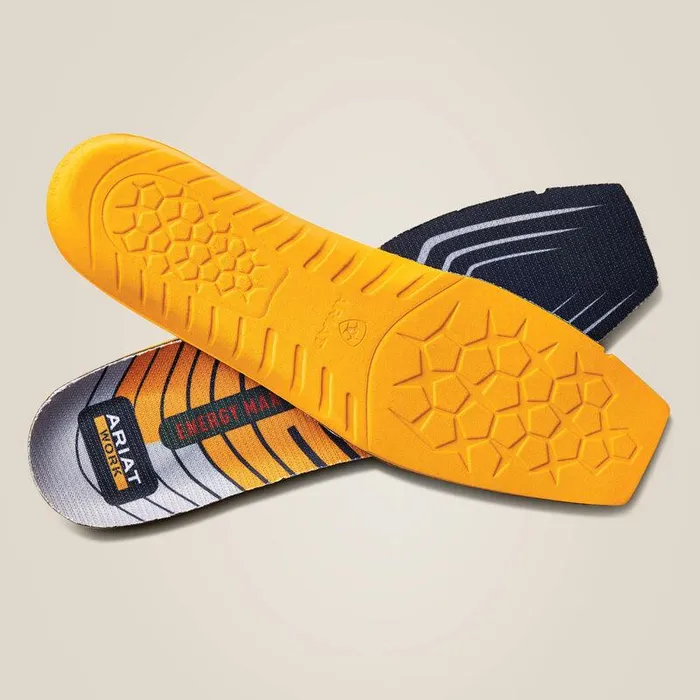 Men Insoles and Inserts Ariat Energy Max Work Wide Square Toe Insole Orange