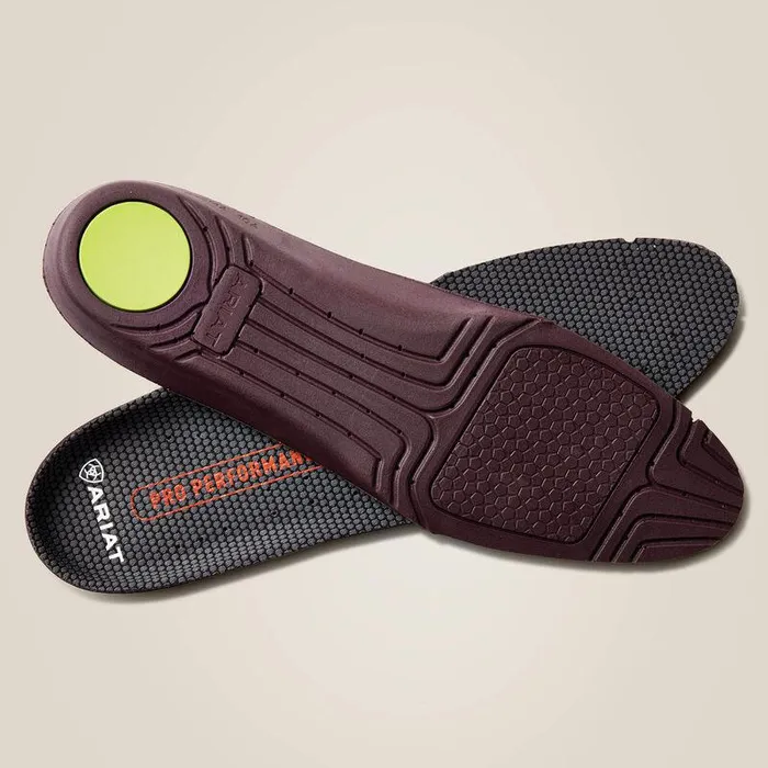Men Insoles and Inserts Ariat Pro Performance Round Toe Insole Charcoal