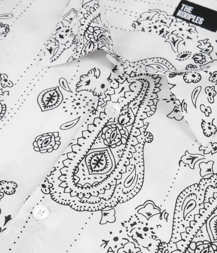 Men Ivory Paisley Print Long Sleeve Shirt THE KOOPLES Shirts