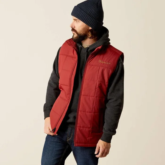 Men Jackets and Vests Ariat Crius Insulated Vest Rosewood
