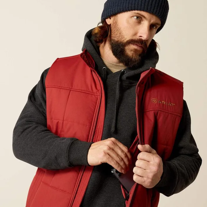 Men Jackets and Vests Ariat Crius Insulated Vest Rosewood Men Jackets and Vests Ariat Crius Insulated Vest Rosewood