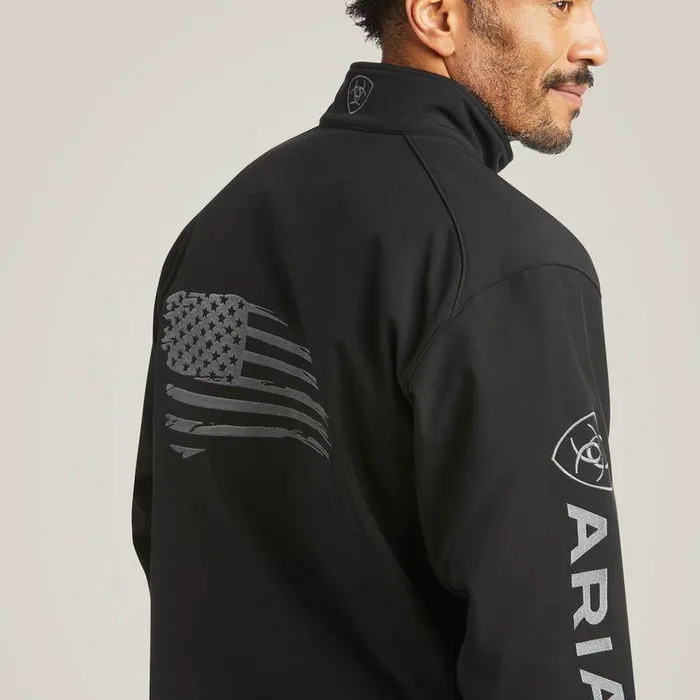 Men Jackets and Vests Ariat Logo 20 Patriot Softshell Water Resistant Jacket Black Men Jackets and Vests Ariat Logo 20 Patriot Softshell Water Resistant Jacket Black