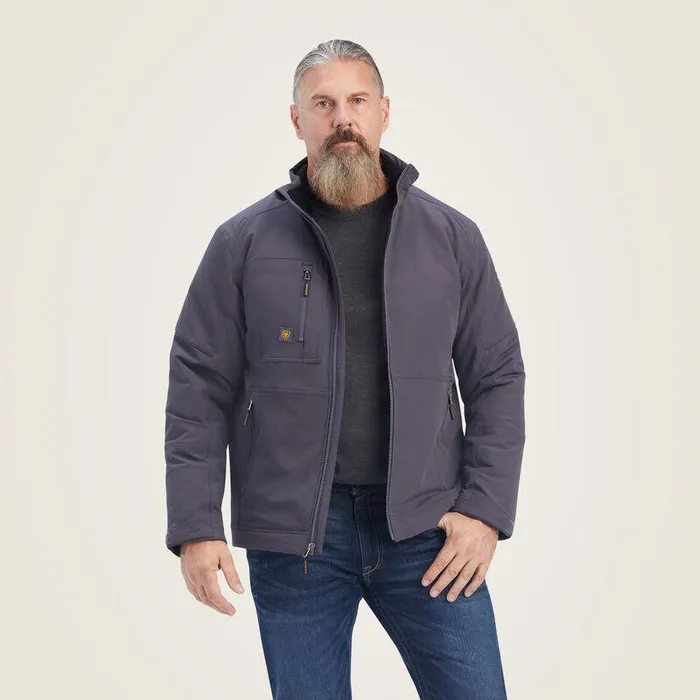 Men Jackets and Vests Ariat Rebar DriTEK DuraStretch Insulated Jacket Periscope Grey