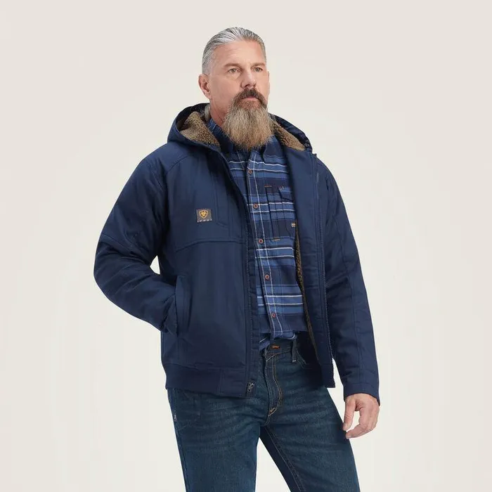 Men Jackets and Vests Ariat Rebar DuraCanvas Jacket Navy