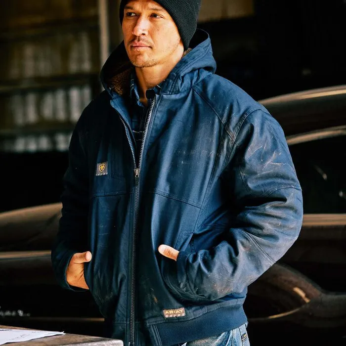 Men Jackets and Vests Ariat Rebar DuraCanvas Jacket Navy Men Jackets and Vests Ariat Rebar DuraCanvas Jacket Navy