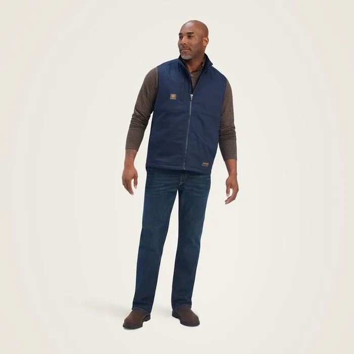 Men Jackets and Vests Ariat Rebar DuraCanvas Vest Navy Men Jackets and Vests Ariat Rebar DuraCanvas Vest Navy
