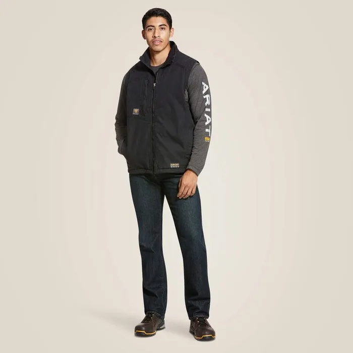 Men Jackets and Vests Ariat Rebar Washed DuraCanvas Insulated Vest Black Men Jackets and Vests Ariat Rebar Washed DuraCanvas Insulated Vest Black