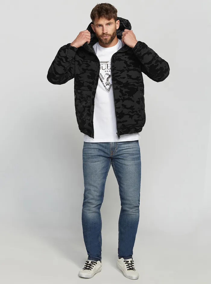 Men Jackets GUESS Black Camo Puffer Jacket Men Jackets GUESS Black Camo Puffer Jacket