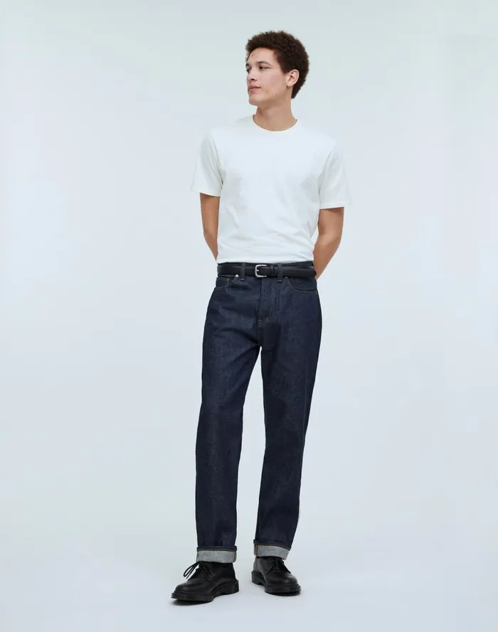 Men Jeans Madewell Vintage Relaxed Straight Jeans In Raw Selvedge Raw Selvedge