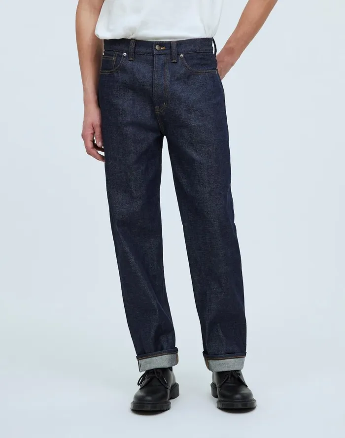 Men Jeans Madewell Vintage Relaxed Straight Jeans In Raw Selvedge Raw Selvedge