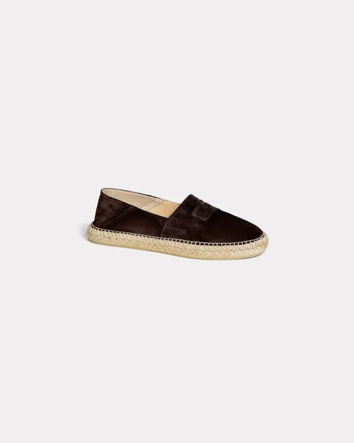 Men KENZO Espadrilles In Suede Leather Chocolate Kenzo Mules And Espadrilles
