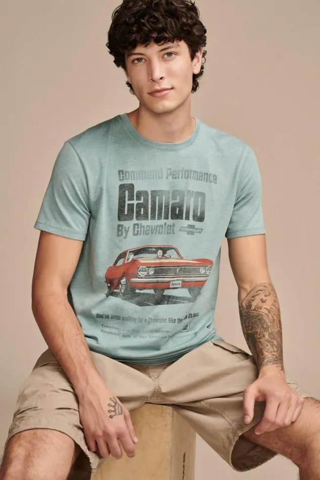 Men Lucky Brand Graphic Tees Camaro Ad Arctic