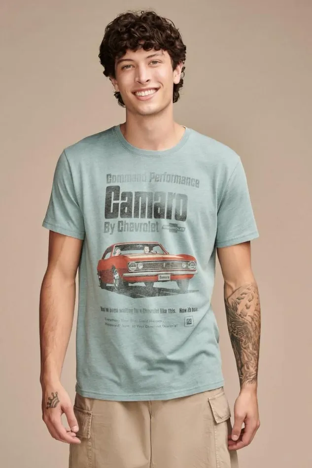 Men Lucky Brand Graphic Tees Camaro Ad Arctic