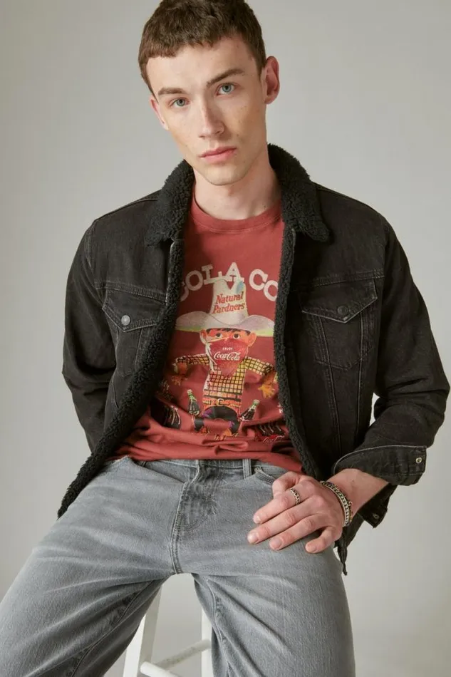 Men Lucky Brand Graphic Tees Coca Cola Cowboy Tee Apple Butter