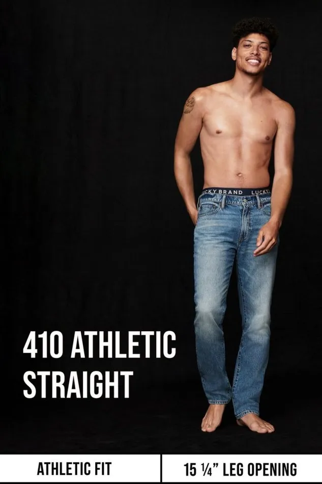 Men Lucky Brand Jeans 410 Athletic Straight Comfort Stretch Jean Hanover