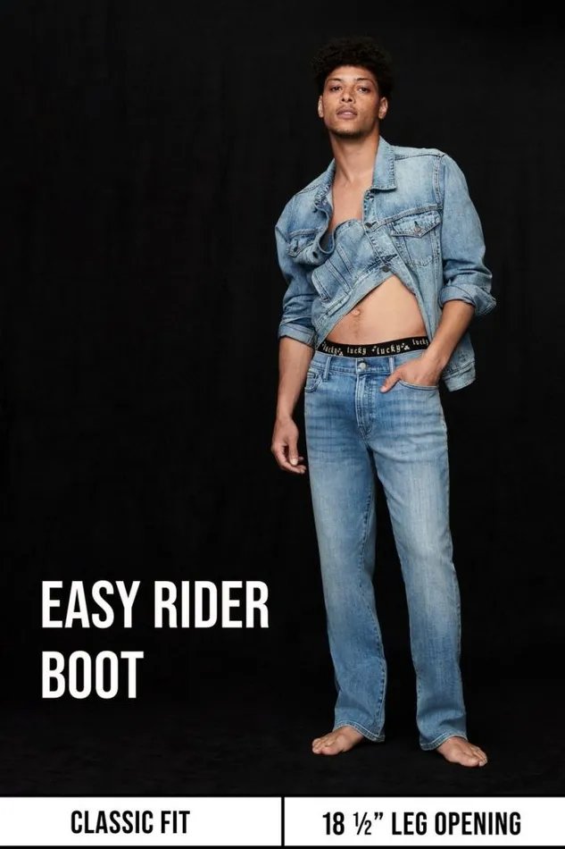 Men Lucky Brand Jeans Lucky Legend Easy Rider Boot Comfort Stretch Jean Edgar Wash