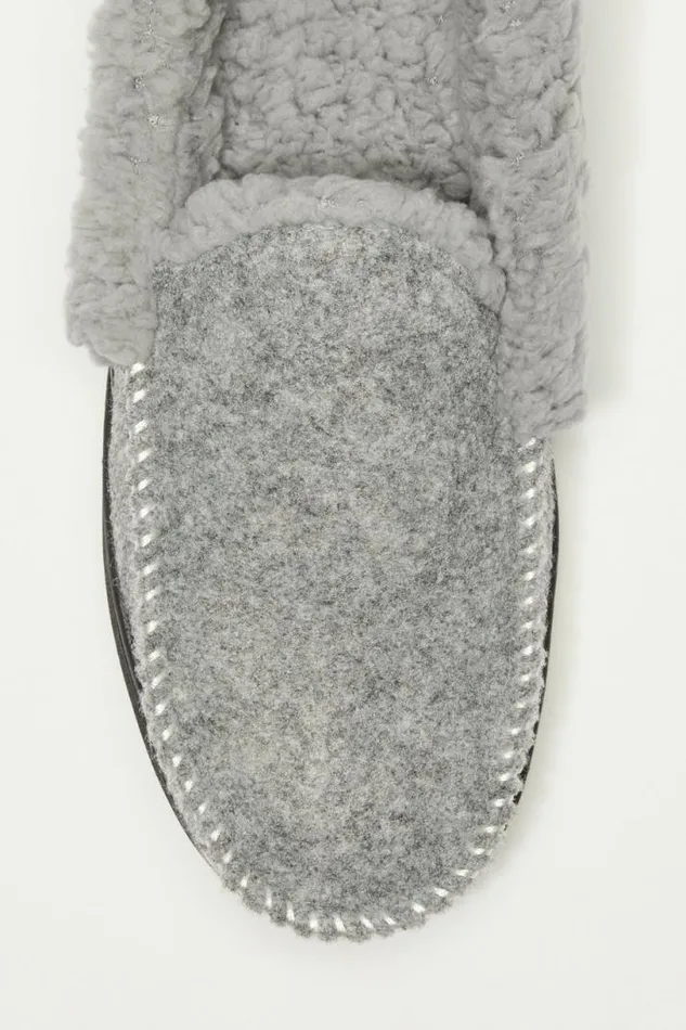 Men Lucky Brand Shoes Faux Wool Sherpa Lined Slipper Charcoal