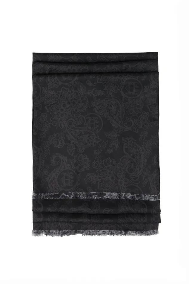 Men Men039s Silk Scarf Black Charcoal Paisley Holland Cooper Scarves