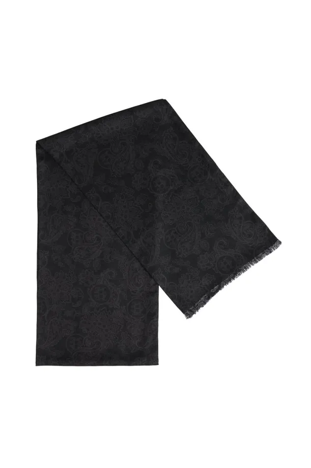 Men Men039s Silk Scarf Black Charcoal Paisley Holland Cooper Scarves