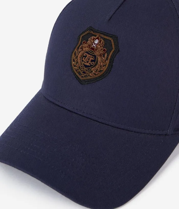 Men Navy Blue Cap With Blazon Patch THE KOOPLES Hats and Scarves
