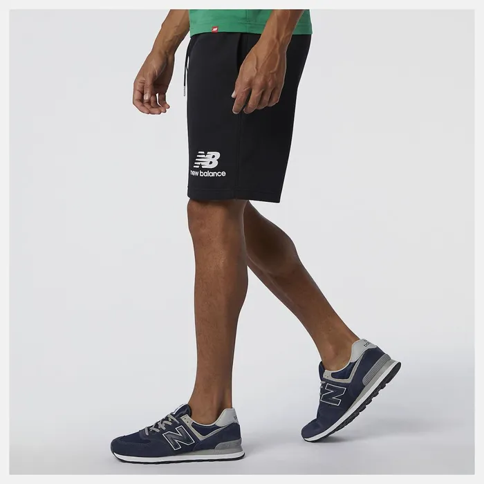 Men NB Essentials Stacked Logo Short Black New Balance Shorts Men NB Essentials Stacked Logo Short Black New Balance Shorts
