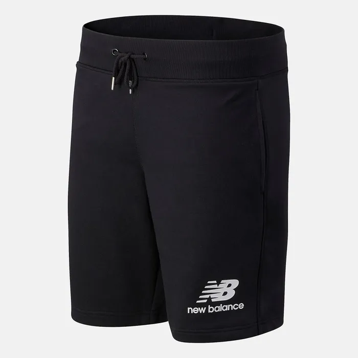 Men NB Essentials Stacked Logo Short Black New Balance Shorts Men NB Essentials Stacked Logo Short Black New Balance Shorts
