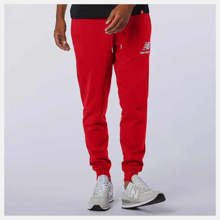 Men NB Essentials Stacked Logo Sweatpant Team Red Inline New Balance Pants