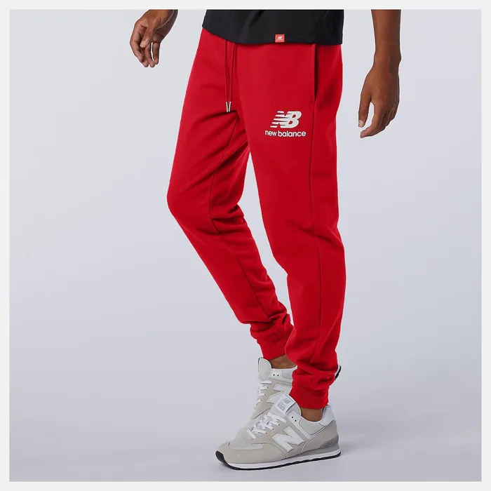 Men NB Essentials Stacked Logo Sweatpant Team Red Inline New Balance Pants Men NB Essentials Stacked Logo Sweatpant Team Red Inline New Balance Pants