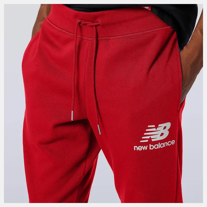 Men NB Essentials Stacked Logo Sweatpant Team Red Inline New Balance Pants Men NB Essentials Stacked Logo Sweatpant Team Red Inline New Balance Pants