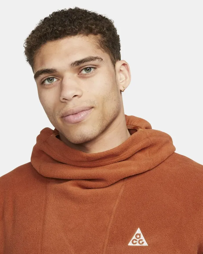 Men Nike Hoodies And Sweatshirts ACG ThermaFIT 039Wolf Tree039 Dark Russetmonarchsummit White