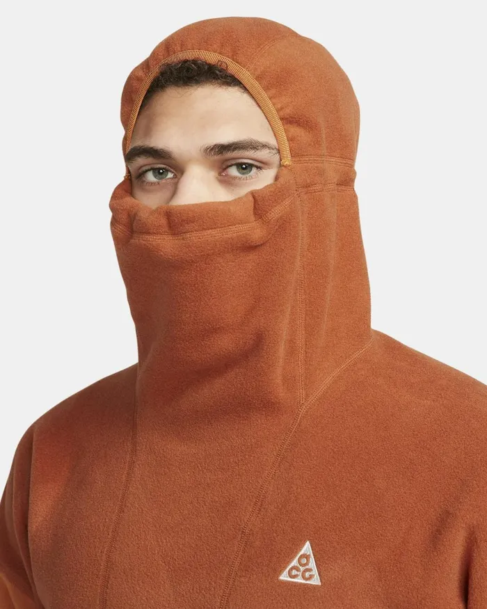 Men Nike Hoodies And Sweatshirts ACG ThermaFIT 039Wolf Tree039 Dark Russetmonarchsummit White