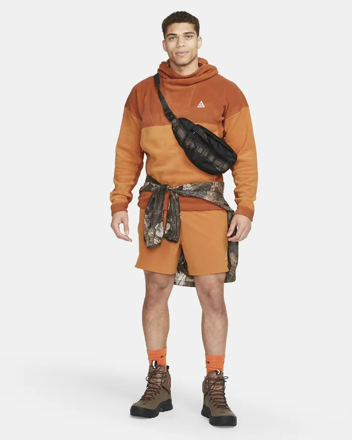Men Nike Hoodies And Sweatshirts ACG ThermaFIT 039Wolf Tree039 Dark Russetmonarchsummit White