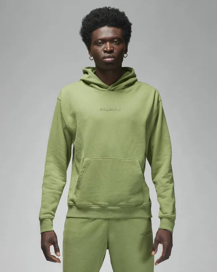 Men Nike Hoodies And Sweatshirts Air Jordan Wordmark Sky J Light Olivesky J Light Olive
