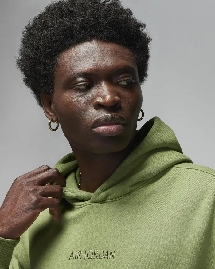 Men Nike Hoodies And Sweatshirts Air Jordan Wordmark Sky J Light Olivesky J Light Olive