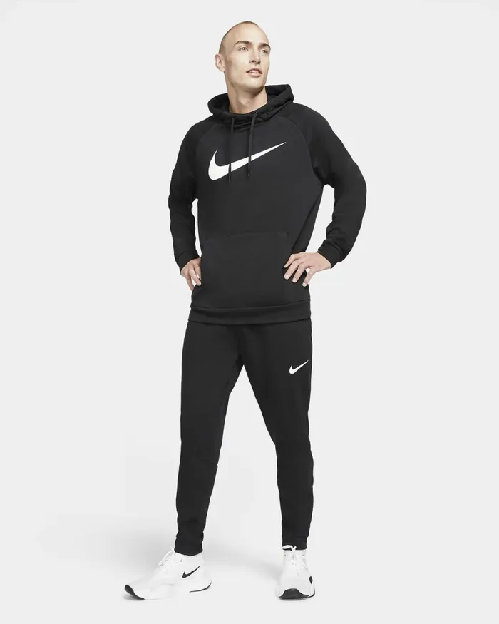 Men Nike Hoodies And Sweatshirts Dry Graphic Blackwhite
