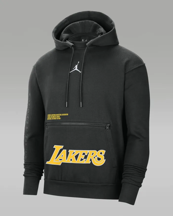 Men Nike Hoodies And Sweatshirts Los Angeles Lakers Courtside Statement Edition Black
