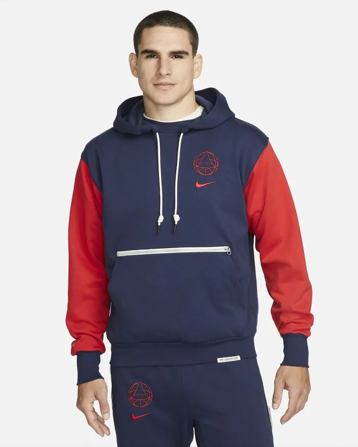 Men Nike Hoodies And Sweatshirts Paris SaintGermain Standard Issue Midnight Navyuniversity Reduniversity Red