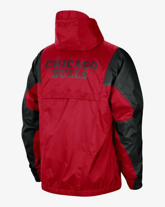 Men Nike Jackets Chicago Bulls Courtside Statement University Redblack
