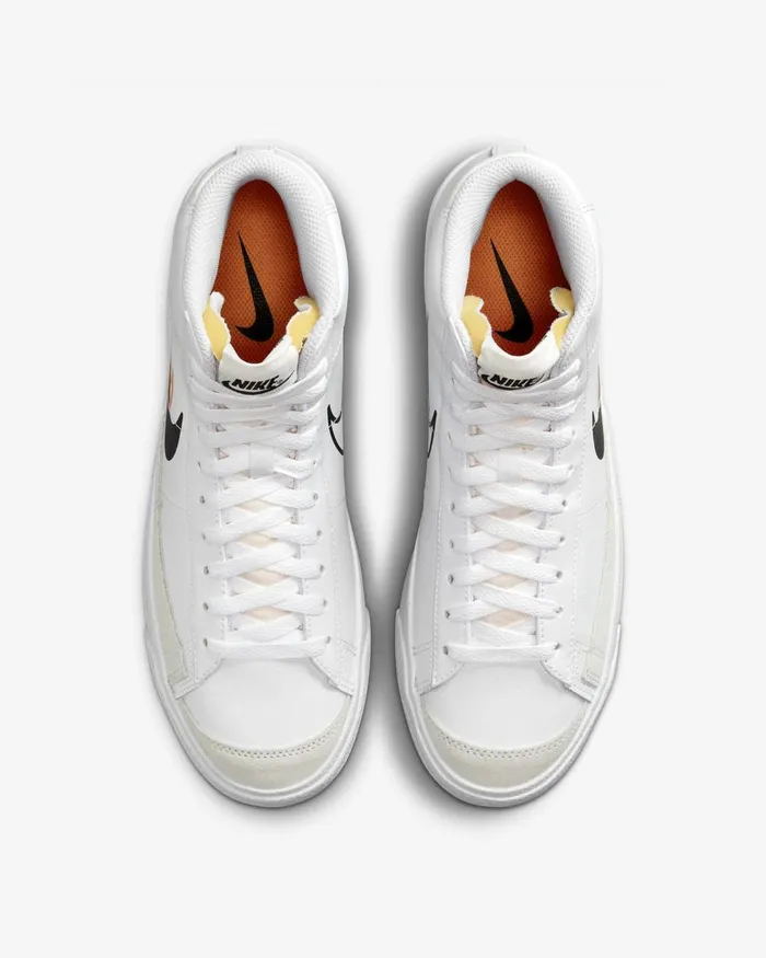 Men Nike Lifestyle Blazer Mid 03977 Whitebright Mandarinmedium Ashblack