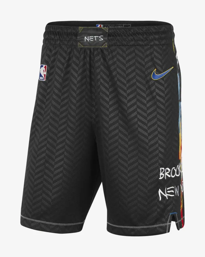 Men Nike Shorts Brooklyn Nets City Edition 2020 Blackroyal Blue